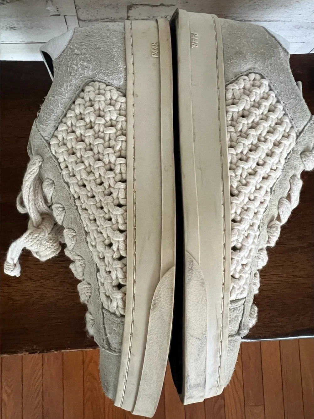 P448 Jack Macrame/Ecru Sneakers Size 36. - Picture 6 of 10
